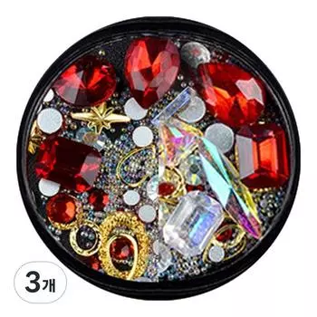 Ювелирные украшения для ногтей May Brown Diamond, красные, 3 шт.