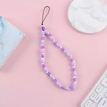 Ювелирные украшения для телефонов Цепочка для мобильного телефона Сердце из бисера Шнурки для мобильных телефонов Ремешки для мобильных телефонов heart-purple