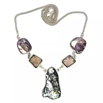 Ювелирные украшения ручной работы на День матери с драгоценными камнями Viva Pearl, ожерелье 20 дюймов