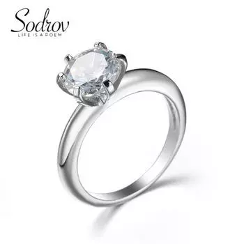 Ювелирные украшения SODROV с прозрачным цирконом, обручальные кольца для женщин 6 белый