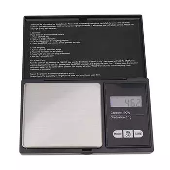 Ювелирные весы с ЖК-дисплеем от 0,1 г до 1000 г, высокоточные цифровые карманные весы для преобразования единиц измерения