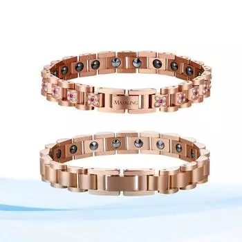 Ювелирный браслет, инкрустированный розовым розовым золотом, браслет из нержавеющей стали, титана, женский
