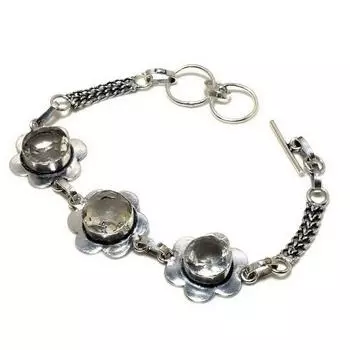 Ювелирный браслет ручной работы с белым топазом 925 пробы, посеребренный, 6–8 дюймов