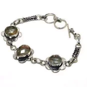 Ювелирный браслет ручной работы с дихроичным стеклом, драгоценным камнем 925 пробы, посеребренным, 6–8 дюймов