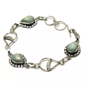 Ювелирный браслет ручной работы с говлитовой яшмой 925 пробы, посеребренный, 6–8 дюймов