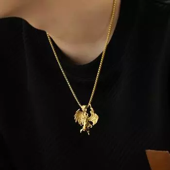 Ювелирный дизайн Sense Ангел-хранитель Титановая сталь Кулон из нержавеющей стали Ретро Крыло Ожерелье 55cm