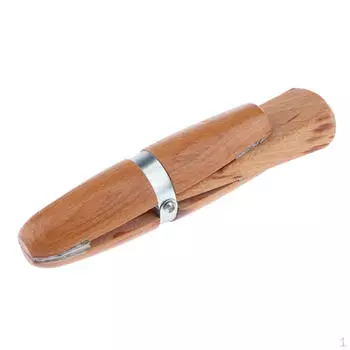 Ювелирный двусторонний деревянный кольцевой зажим с толстым клином с кожаной подкладкой на челюстях