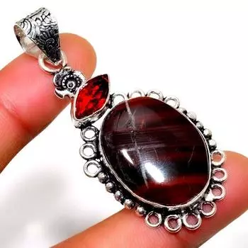 Ювелирный кулон Garnr из красной змеиной кожи с серебряным покрытием 925 пробы 2,27 дюйма 2.27 красный