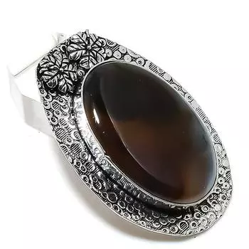 Ювелирный кулон из натурального ботсванского агата из стерлингового серебра 925 пробы 2,17 дюйма z7m06