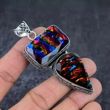 Ювелирный кулон из натурального дихроичного стекла, стерлингового серебра 925 пробы, 3,15 дюйма, q2A60