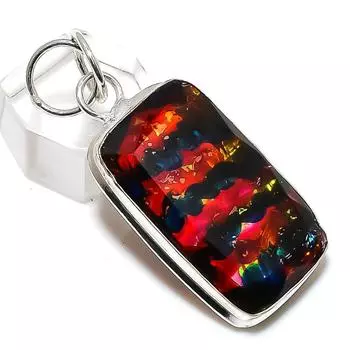 Ювелирный кулон из натурального дихроичного стекла, драгоценный камень из стерлингового серебра 925 пробы, 1,97 дюйма, C7n59