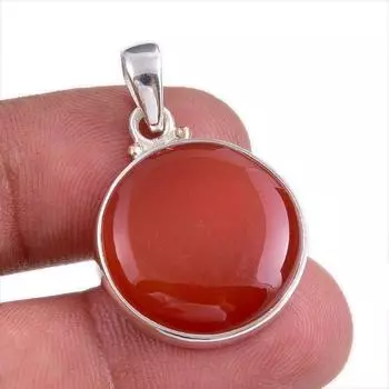 Ювелирный кулон из натурального красного оникса ручной работы из твердого серебра 925 пробы 1,50 дюйма c5S45