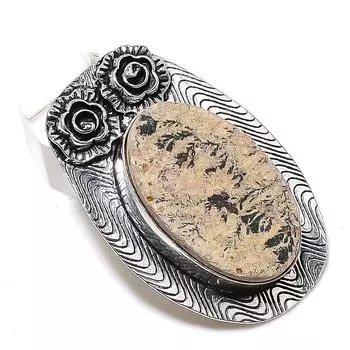 Ювелирный кулон из натурального псиломелана, дендритного серебра 925 пробы, 1,97 дюйма, H4y56