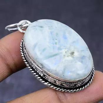 Ювелирный кулон из натурального серебра 925 пробы с аквамарином 2,05 дюйма F3C69