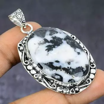 Ювелирный кулон из натурального серебра 925 пробы с яшмой зебры 2,17 дюйма p1G26