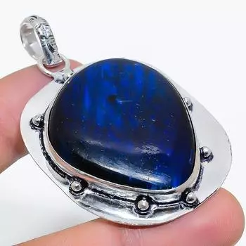 Ювелирный кулон из натурального синего лабрадорита 925 пробы из серебра 2,48 дюйма W4p25