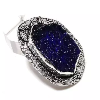 Ювелирный кулон из натурального синего молдавита из стерлингового серебра 925 пробы 1,89 дюйма u2O29