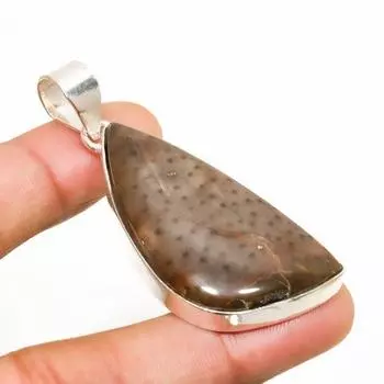 Ювелирный кулон из яшмы с птичьим глазом, покрытый серебром 925 пробы, ручная работа, 2,27 дюйма 2.27 красный