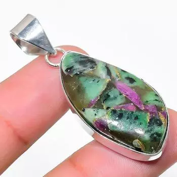 Ювелирный кулон из серебра 925 пробы Ruby Zosite, созданный в лаборатории вручную, 1,93 дюйма, r3z51