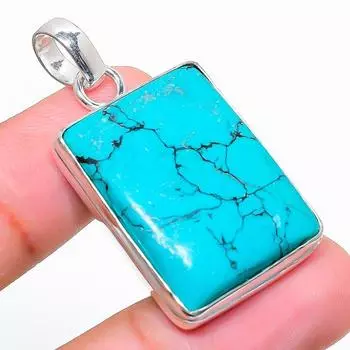 Ювелирный кулон из серебра 925 пробы с бирюзой Санта-Роза 1,62 дюйма y5t75 синий