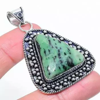 Ювелирный кулон из серебра 925 пробы с рубиновым цосайтом, созданный в лаборатории вручную, 2,36 дюйма Z3L00