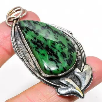 Ювелирный кулон из серебра 925 пробы с рубиновым цосайтом, созданный в лаборатории вручную, 2,88 дюйма K2a35