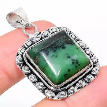 Ювелирный кулон из серебра 925 пробы с рубиновым цосайтом, созданный в лаборатории вручную, 1,58 дюйма, T0g50