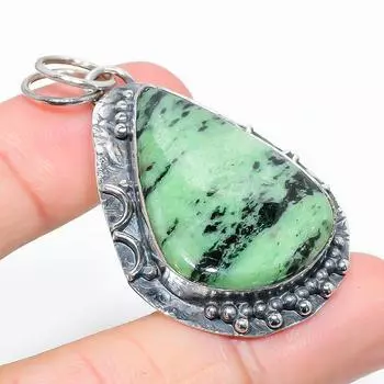 Ювелирный кулон из серебра 925 пробы с рубиновым цосайтом, созданный в лаборатории вручную, 2,17 дюйма, h7c90