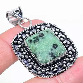 Ювелирный кулон из серебра 925 пробы с рубиновым цосайтом, созданный в лаборатории вручную, 2,05 дюйма, B7R26