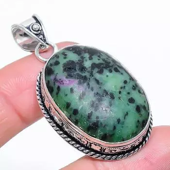 Ювелирный кулон из серебра 925 пробы с рубиновым цосайтом, созданный в лаборатории вручную, 2,09 дюйма c1j18