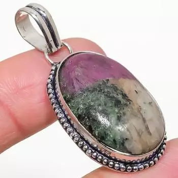 Ювелирный кулон из серебра 925 пробы с рубиновым цосайтом, созданный в лаборатории вручную, 1,89 дюйма E8S60