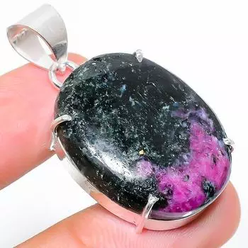 Ювелирный кулон из серебра 925 пробы с рубиновым цосайтом, созданный в лаборатории вручную, 1,65 дюйма, a0B54