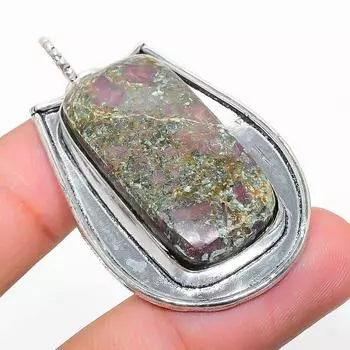 Ювелирный кулон из серебра 925 пробы с драгоценным камнем RubyFuchsite, 2,05 дюйма Q6z21