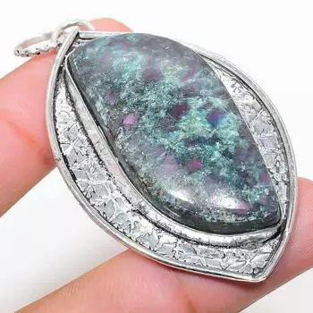 Ювелирный кулон из серебра 925 пробы с драгоценным камнем RubyFuchsite, 2,48 дюйма, f7i14