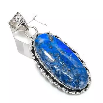 Ювелирный кулон из серебра 925 пробы с драгоценным камнем лазурит ручной работы 2,21 дюйма j4Z63
