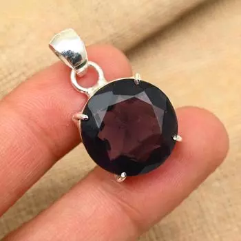 Ювелирный кулон из стерлингового серебра 925 пробы с аметистом ручной работы для свадебного подарка