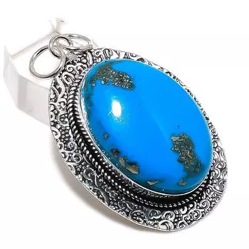 Ювелирный кулон из стерлингового серебра 925 пробы с натуральной Аризонской бирюзой 2,25 дюйма A9W65