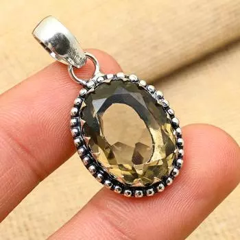 Ювелирный кулон из стерлингового серебра 925 пробы с дымчатым топазом ручной работы для свадебного подарка