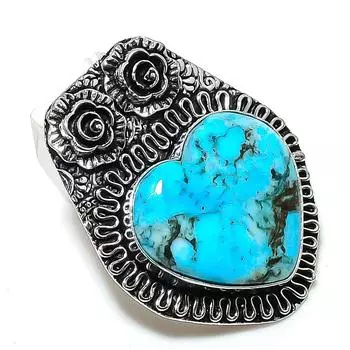 Ювелирный кулон из стерлингового серебра 925 пробы с натуральной тибетской бирюзой 1,85 дюйма F4d28