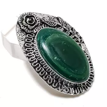 Ювелирный кулон из стерлингового серебра 925 пробы с натуральным зеленым авантюрином 2,01 дюйма P2S23