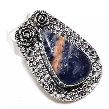 Ювелирный кулон из стерлингового серебра 925 пробы с натуральным содалитом 1,97 дюйма t7C30