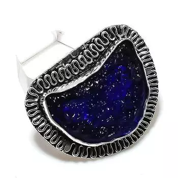 Ювелирный кулон из стерлингового серебра 925 пробы с натуральным синим молдавитом 1,26 дюйма C1K76