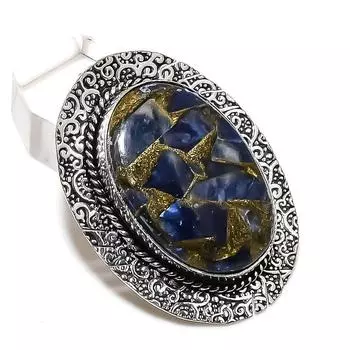 Ювелирный кулон из стерлингового серебра 925 пробы с натуральным медным содалитом 2,01 дюйма s4E22