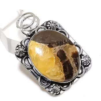 Ювелирный кулон из стерлингового серебра 925 пробы с натуральным камнем септериана 1,81 дюйма C8C15