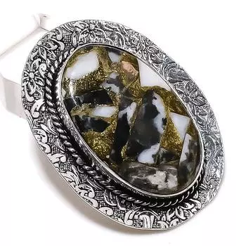 Ювелирный кулон из стерлингового серебра 925 пробы с натуральным драгоценным камнем Зебра Яшма 2,01 дюйма g4j10