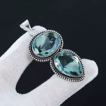 Ювелирный кулон из стерлингового серебра 925 пробы с индиколитом ручной работы, ювелирные изделия ручной работы, зеленое ювелирное ожерелье с подвеской, подарки в знак благодарности 2.55