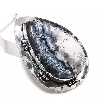 Ювелирный кулон из стерлингового серебра 925 пробы с натуральным дендритовым опалом 1,97 дюйма r4o15