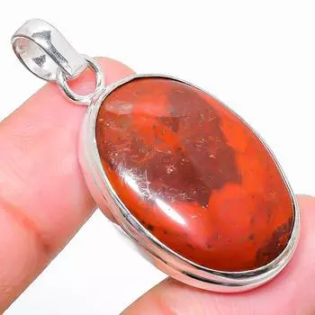 Ювелирный кулон из стерлингового серебра 925 пробы с драгоценным камнем Red River Jasper 1,58 дюйма l8l01 красный