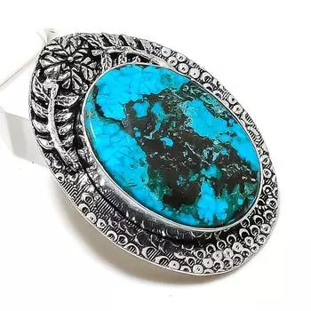 Ювелирный кулон из стерлингового серебра 925 пробы с натуральной тибетской бирюзой 1,97 дюйма T1A86