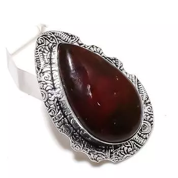 Ювелирный кулон из стерлингового серебра 925 пробы с натуральным красным лабрадоритом 1,93 дюйма Z3u63